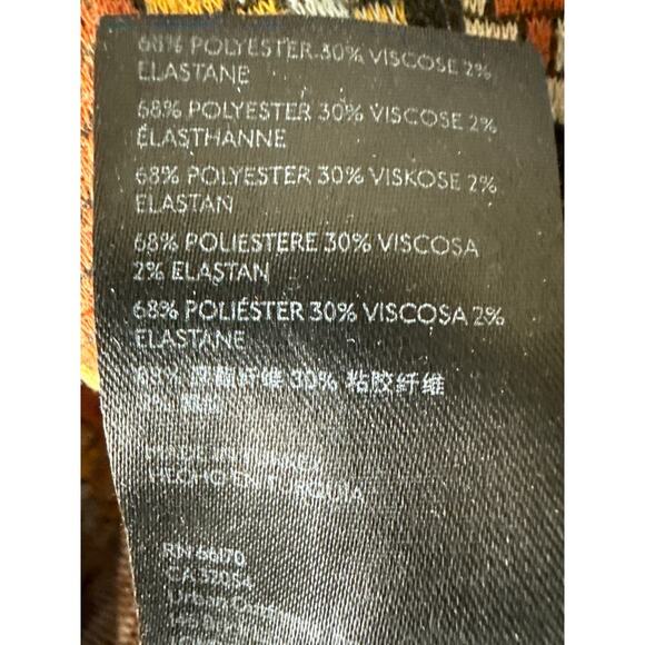 Urban Outfitters Bryn Pull-On Flare Pant in Orange Zigzag Womens Size Small - Picture 10 of 10